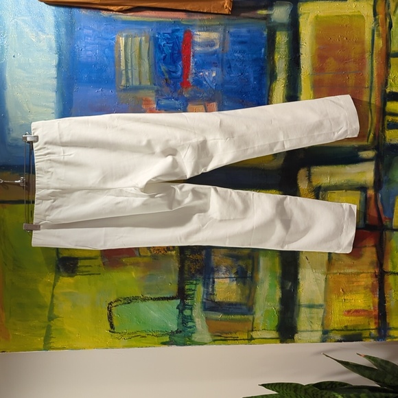J. Jill white essential cotton stretch trousers size 10 - Picture 4 of 9